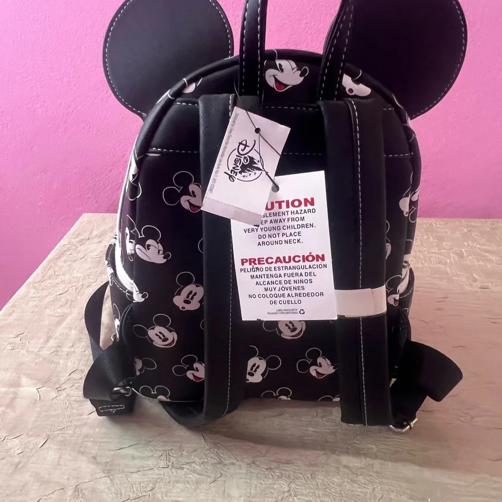 Disney Parks Mickey Mouse mini backpack classic black and white allover Mickey
